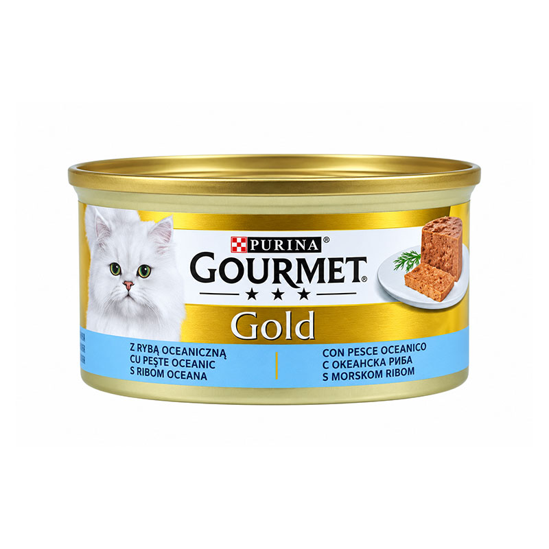 کنسرو گربه گورمت گلد با طعم ماهی اقیانوسی ۸۵ گرمی | Gourmet Gold