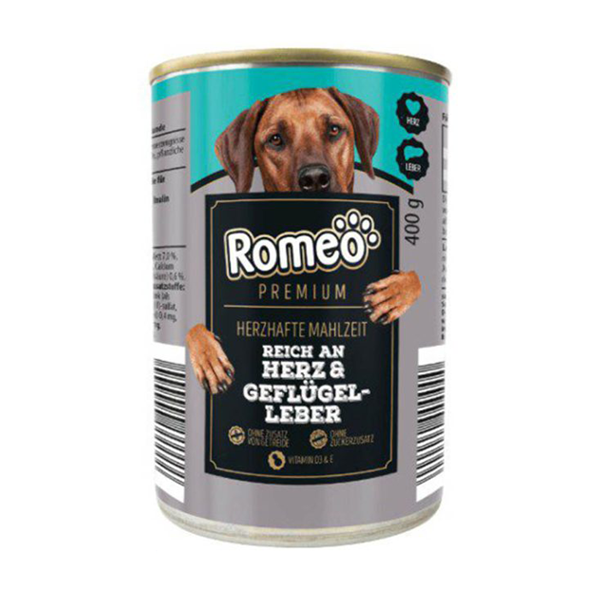 غذای کنسروی سگ رومئو romeo طعم دل و جگر مرغ