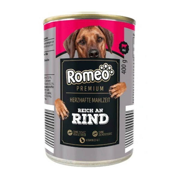 غذای کنسروی سگ رومئو romeo طعم گوشت گاو